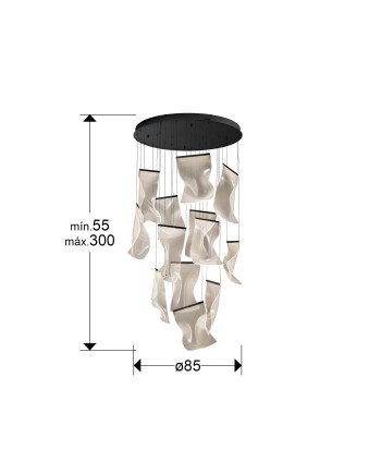 VELOS - LAMPARA 13L NEGRO DIMABLE